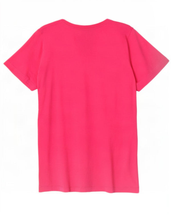 Camiseta feminina Superdry Slim Fit com estampa gráfica UK 16/18 grande algodão rosa