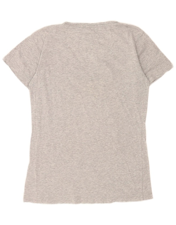 Camiseta feminina Diesel Top UK 10 pequena cinza manchada