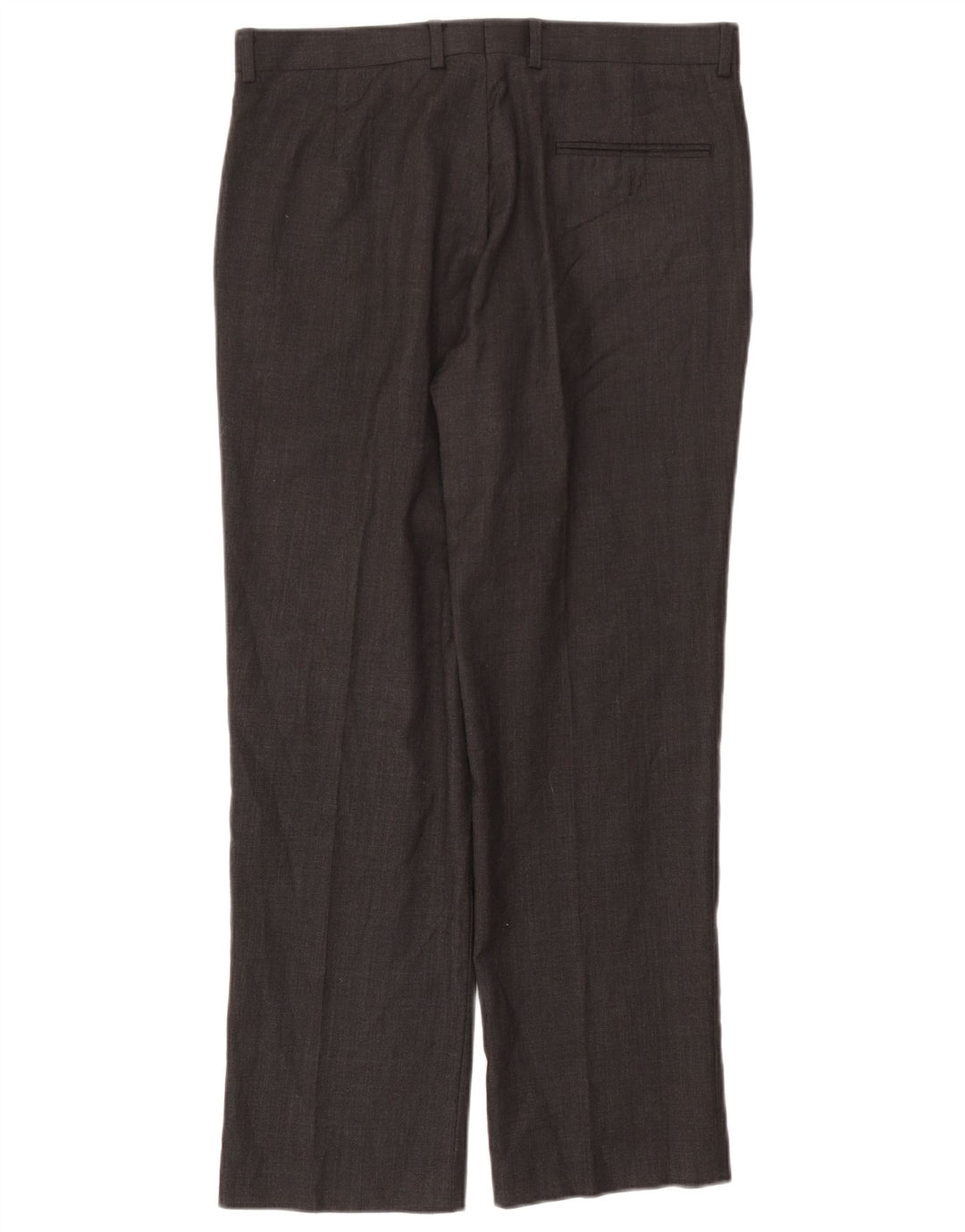 Calça masculina de terno reto John Lewis W34 L29 lã preta