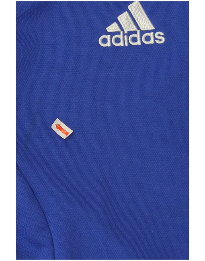 Adidas masculino gráfico zip pescoço pulôver moletom grande bloco colorido azul
