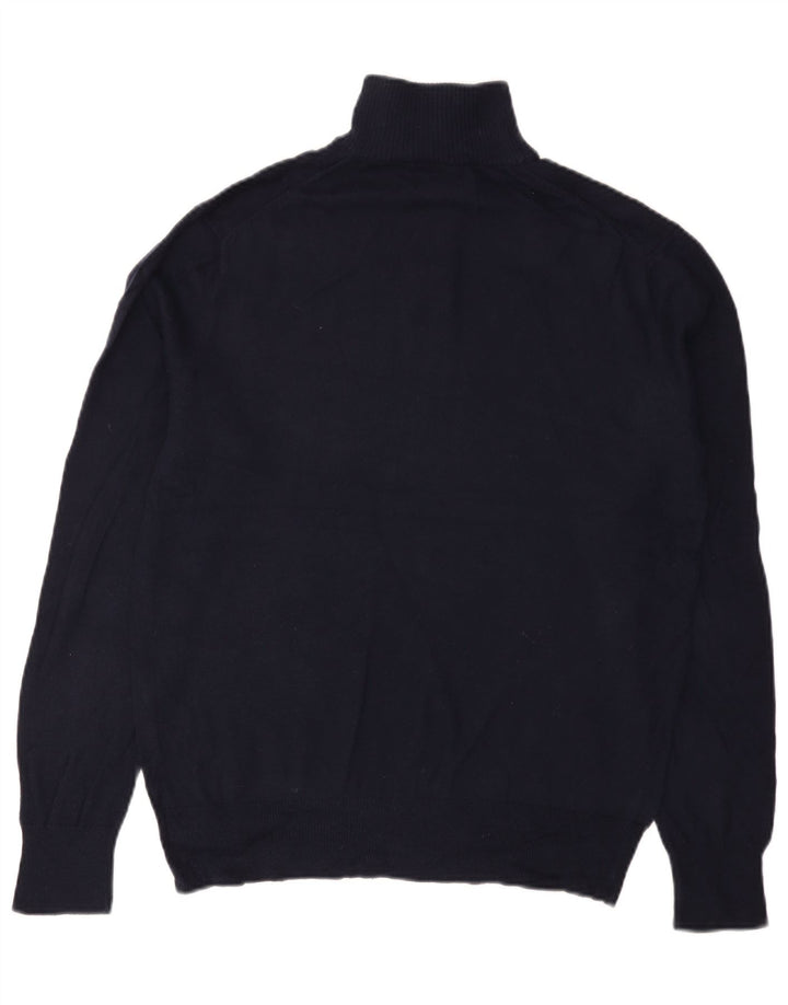Suéter masculino BONOBOS slim fit com zíper e gola média azul marinho