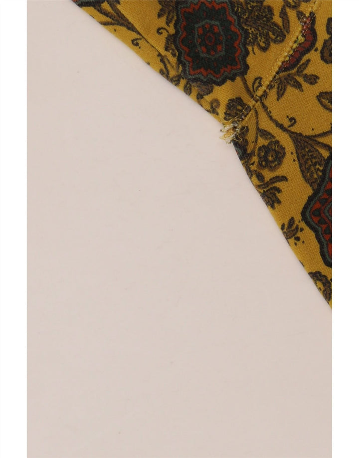 PATRIZIA DINI moletom feminino jumper UK 14 médio amarelo floral