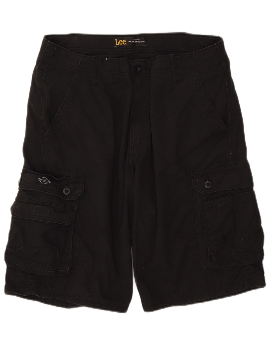 Lee Mens Cargo Shorts W34 Grande Algodão Preto