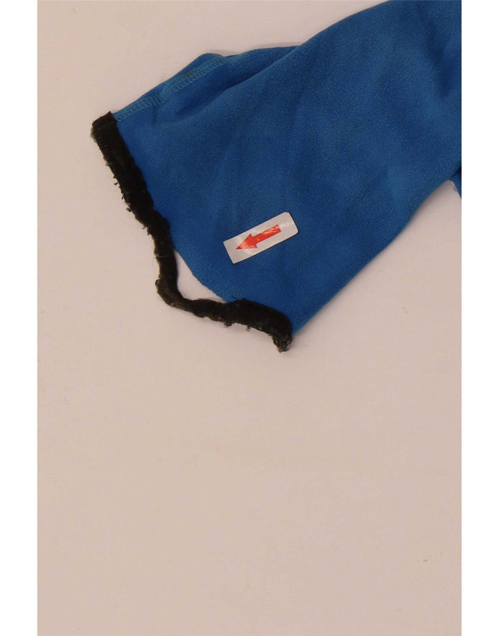 Adidas feminino solto ajuste zip pescoço top manga longa médio azul poliéster