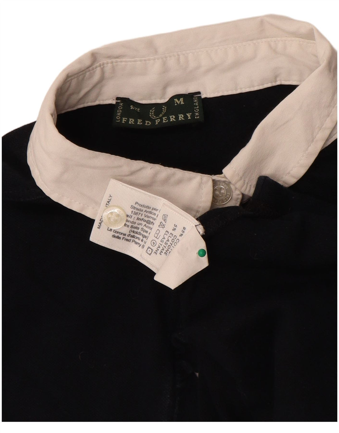 Camisa polo feminina Fred Perry Crop Rugby Reino Unido 12 algodão azul marinho médio