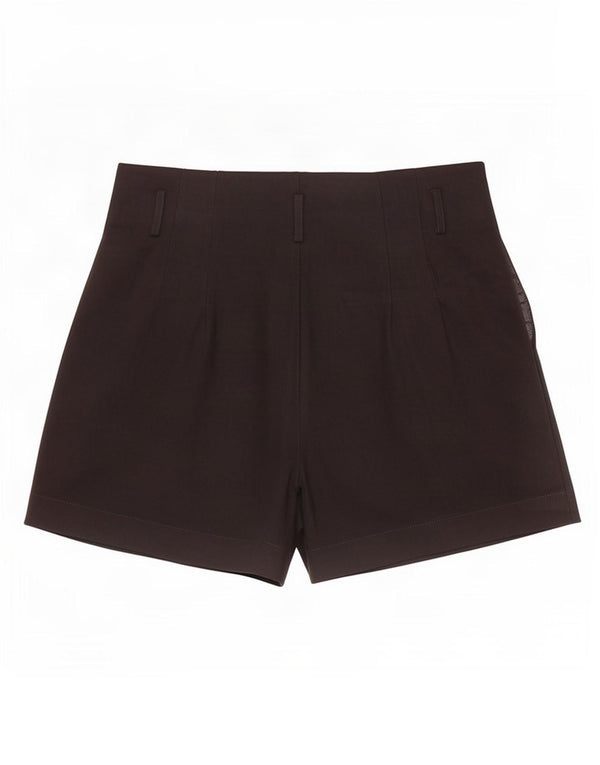 Shorts femininos Zara com cintura alta e cintura alta XL W32 poliéster preto