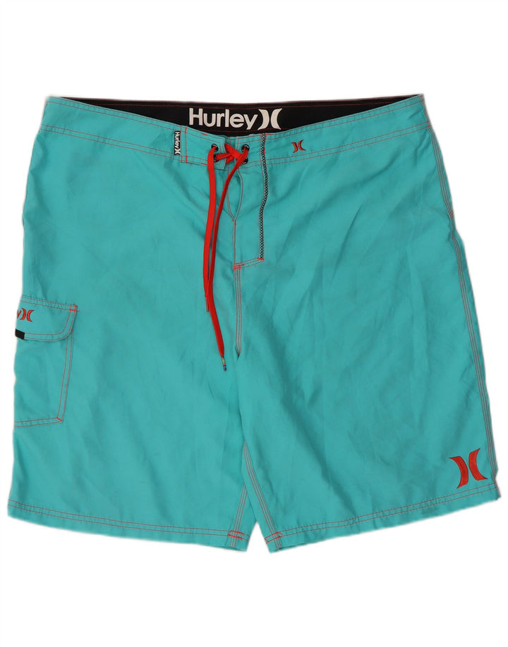 Shorts de natação masculino Hurley XL turquesa poliéster