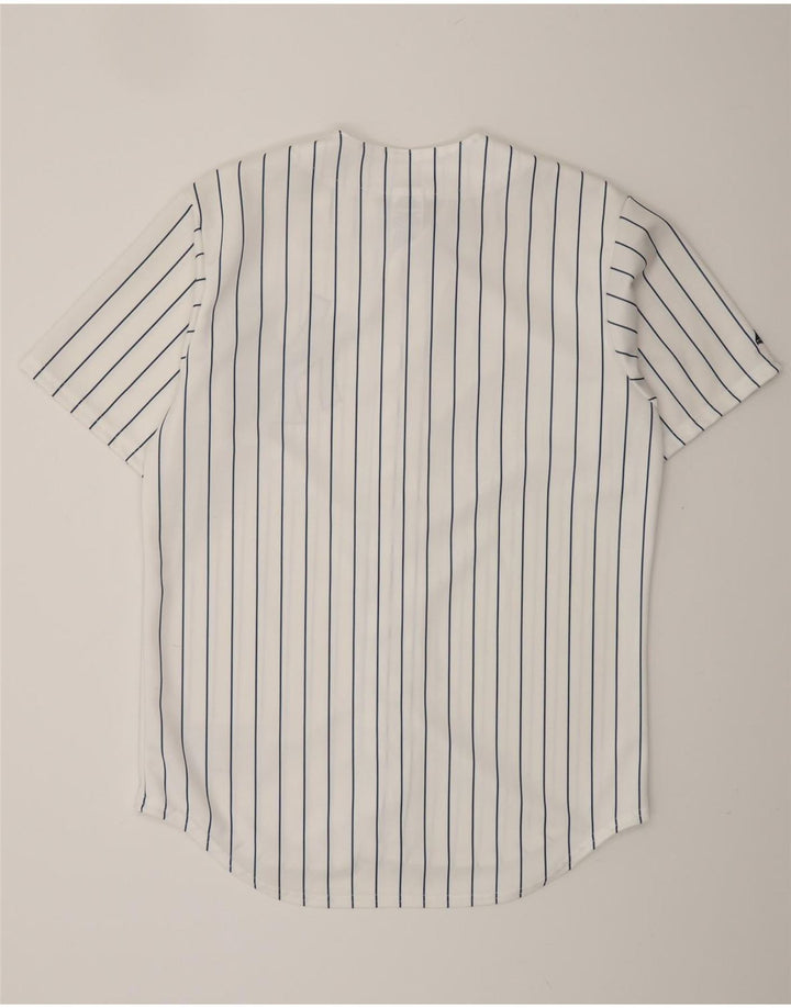 MAJESTIC Camiseta masculina New York Yankees com estampa gráfica média listrada branca