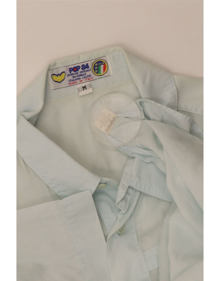 Camisa masculina de manga curta POP 84 algodão azul médio