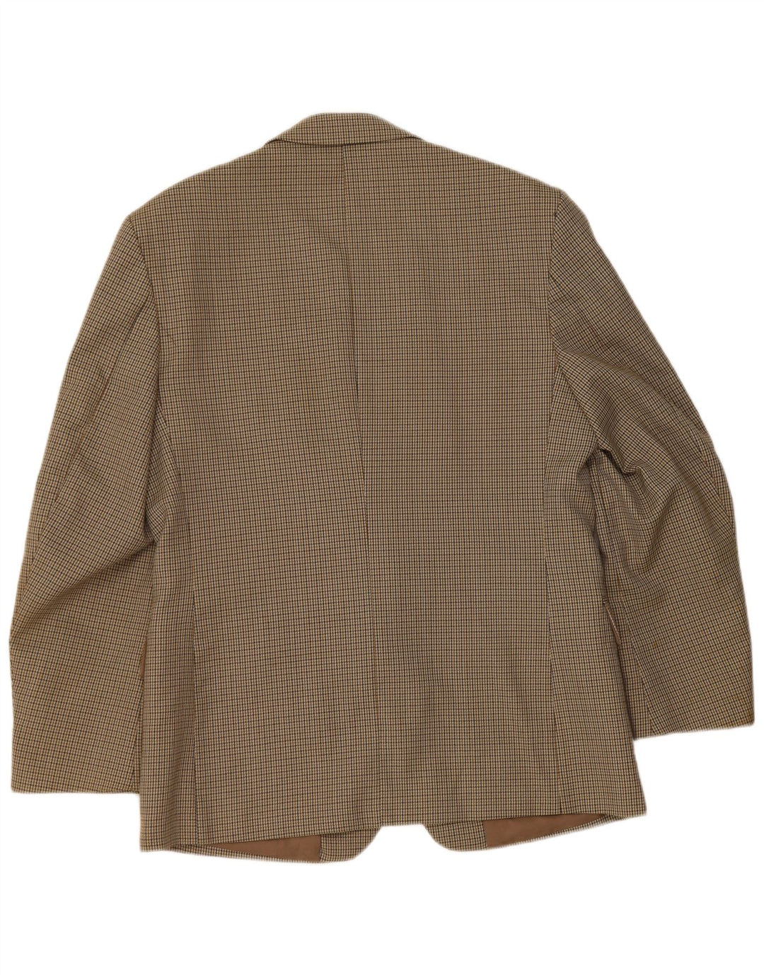 Jaqueta blazer masculina Bersani com 2 botões Reino Unido 40 grande marrom houndstooth poliéster