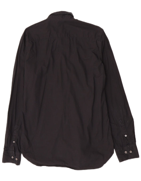 Camisa masculina French Connection pequena de algodão preto