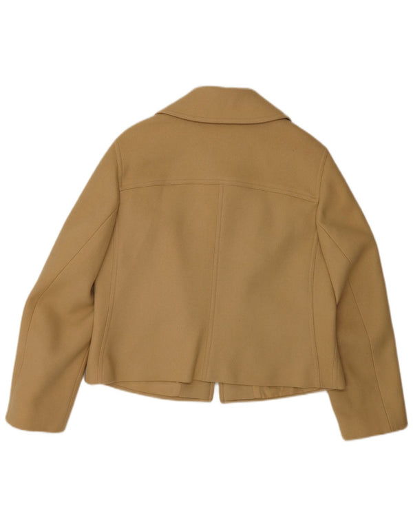 Jaqueta blazer feminina Bogner com zíper completo Reino Unido 16 grande lã bege