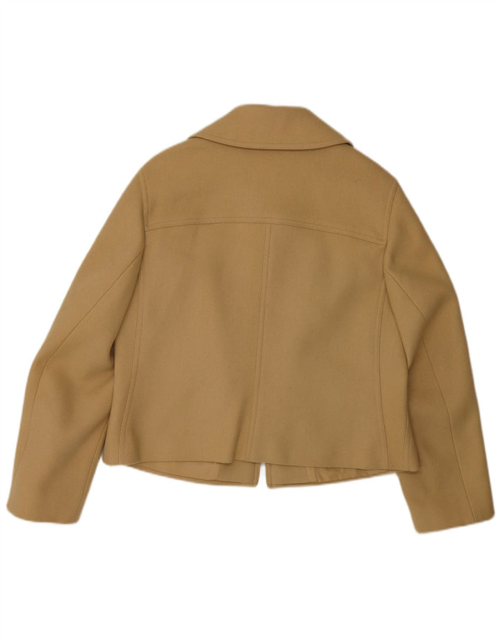 Jaqueta blazer feminina Bogner com zíper completo Reino Unido 16 grande lã bege