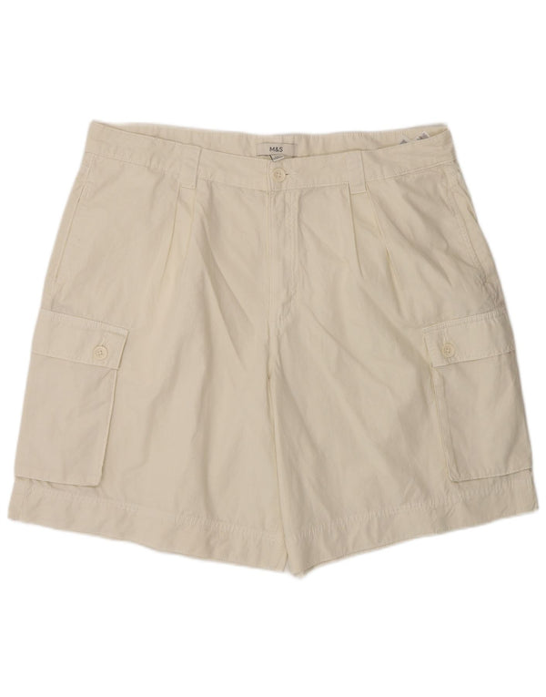 Shorts cargo feminino Marks & Spencer Reino Unido 18 XL W38 algodão branco