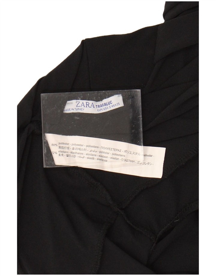 Body feminino sem mangas Trafaluc ZARA UK 10 pequeno poliéster preto