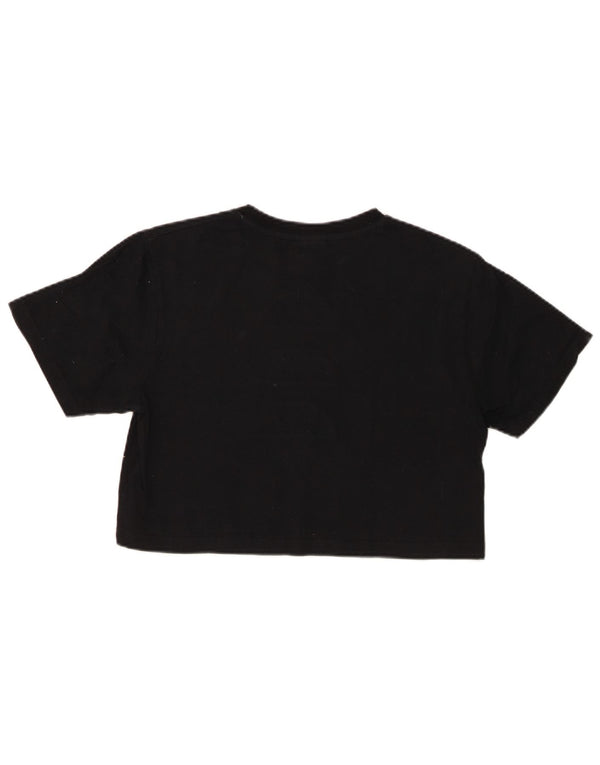 Camiseta feminina Ellesse Crop Graphic UK 8 pequena algodão preto