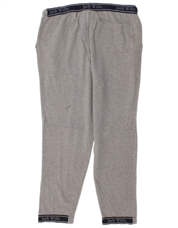 Calça de treino masculina Jack Wills com estampa gráfica grande de algodão cinza
