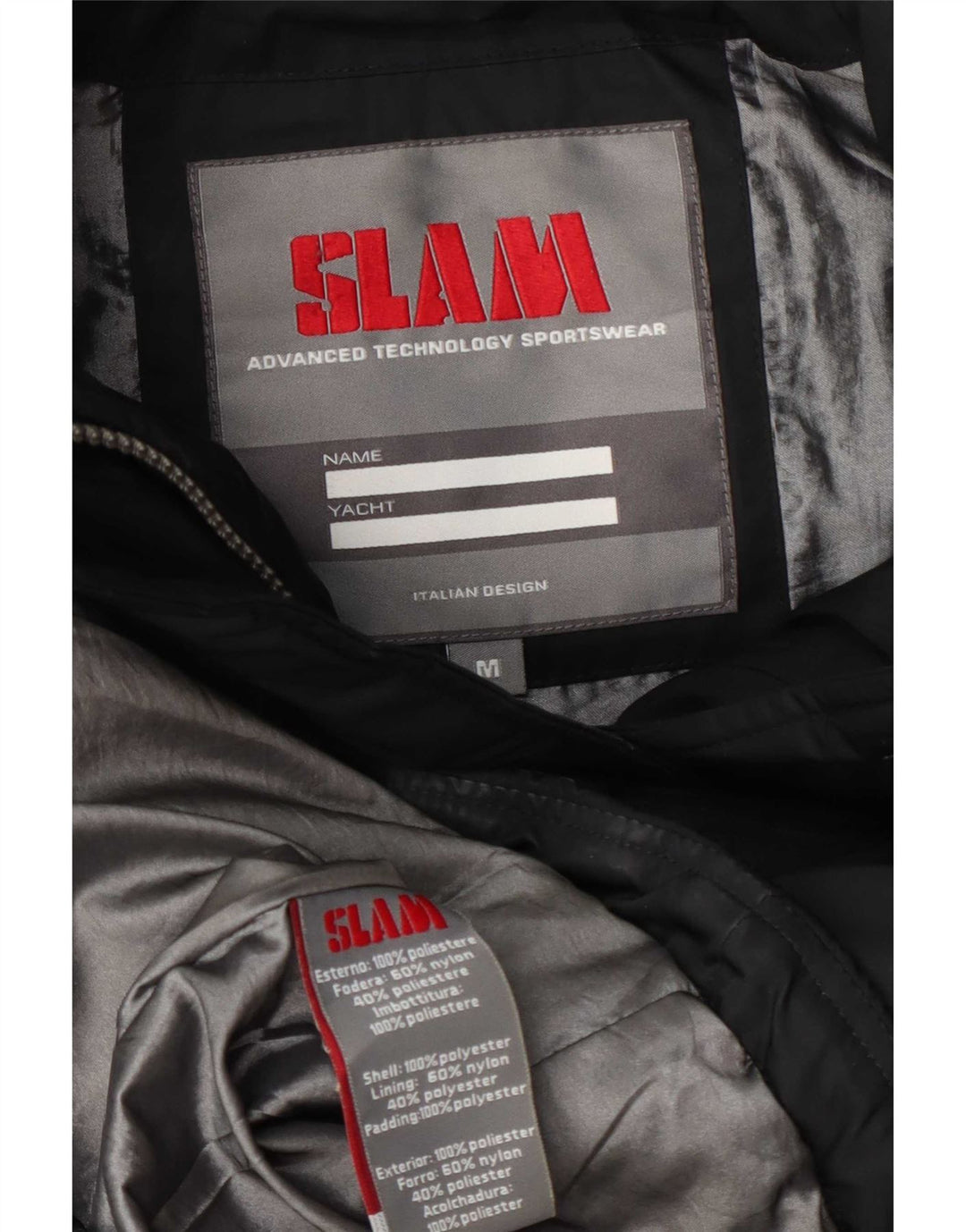 Jaqueta acolchoada com capuz feminina Slam UK 14 poliéster preto médio