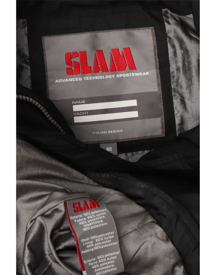 Jaqueta acolchoada com capuz feminina Slam UK 14 poliéster preto médio