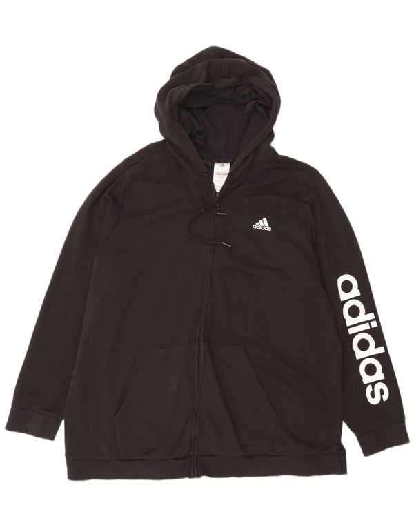 Suéter Adidas feminino com capuz e zíper gráfico UK 32/34 4XL algodão preto