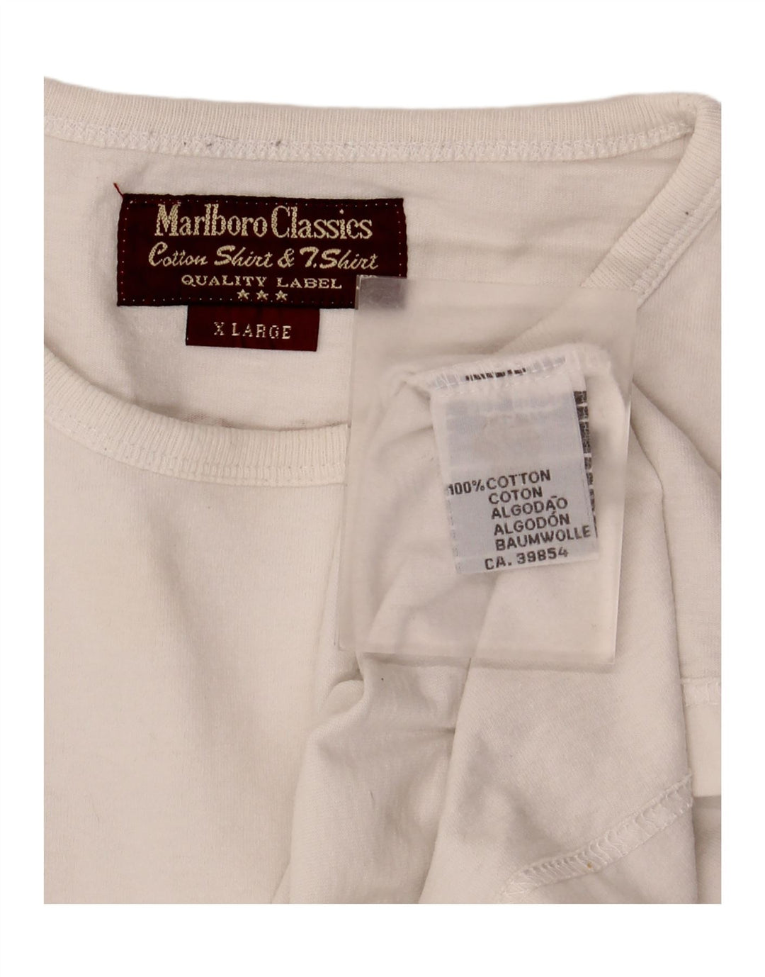 Top gráfico masculino Marlboro Classics manga comprida XL algodão branco