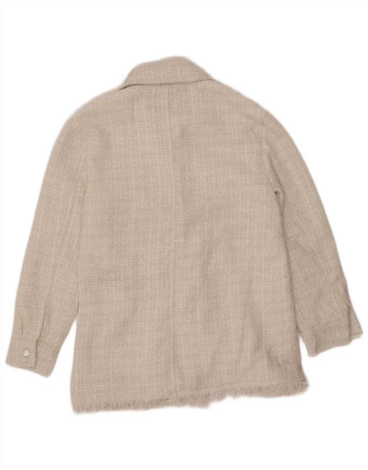 Jaqueta bomber feminina 7 FOR ALL MANKIND UK 12 poliéster branco médio