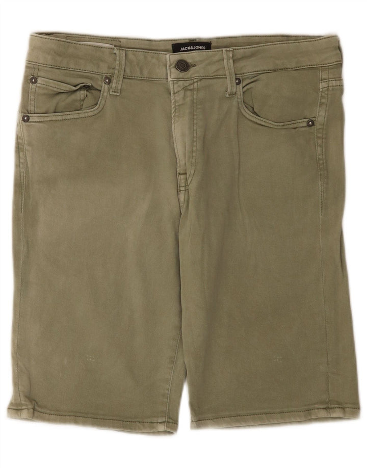 Shorts jeans masculino Jack & Jones grande W34 cáqui