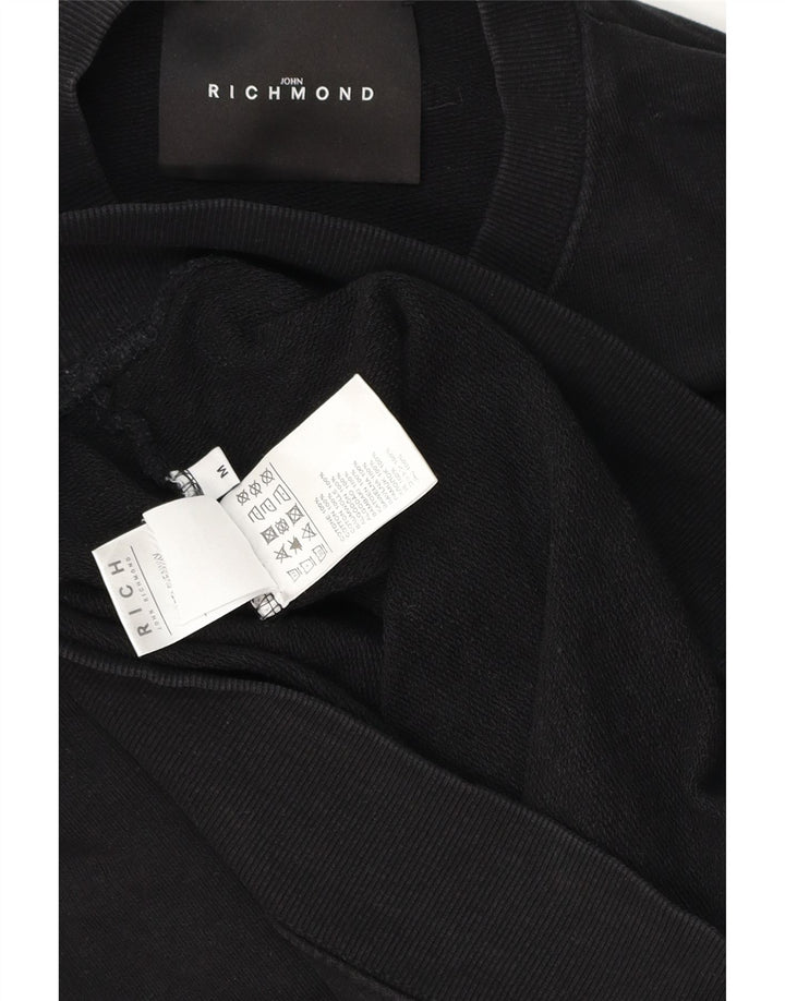 Suéter gráfico masculino RICHMOND de algodão preto médio