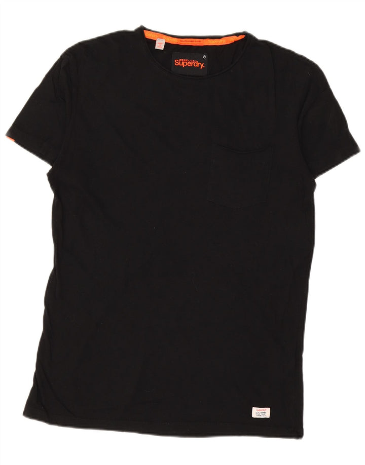 Camiseta masculina SUPERDRY Top médio algodão preto
