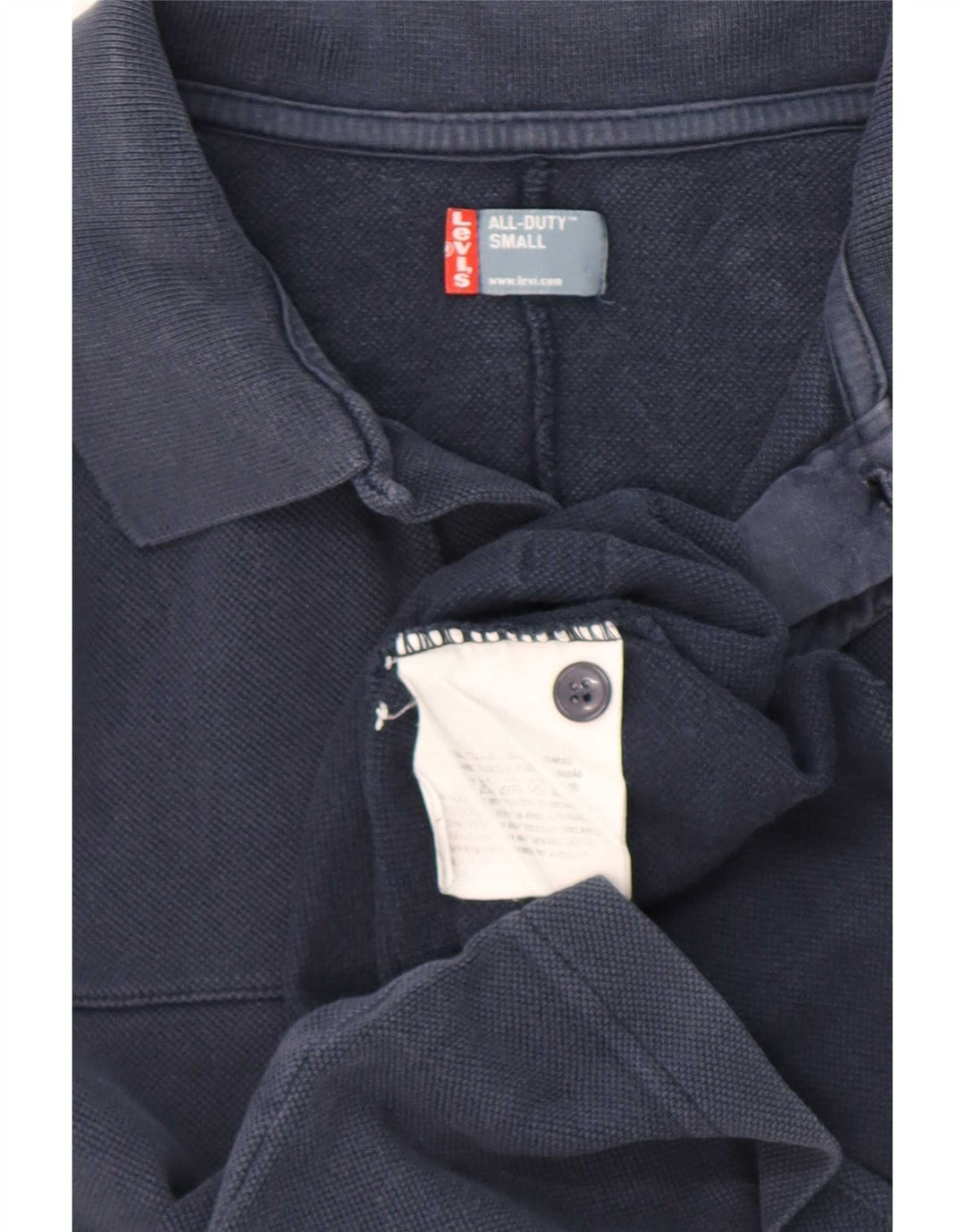 Camisa polo masculina Levi's pequena algodão azul marinho