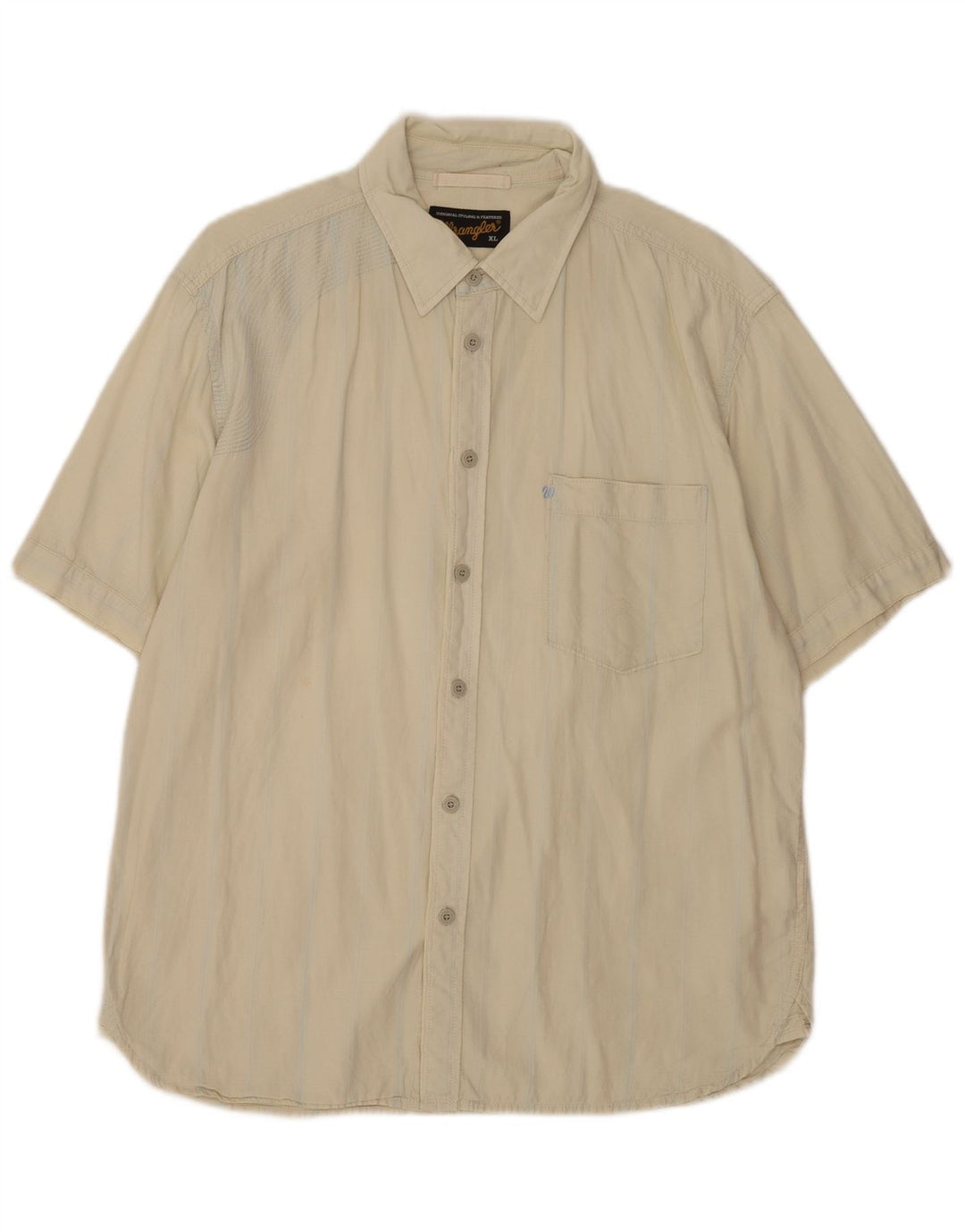 Camisa Wrangler masculina de manga curta XL algodão bege