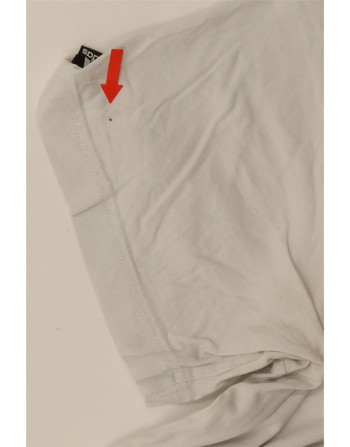 ADIDAS Mens Graphic T-Shirt Top Grande Algodão Branco