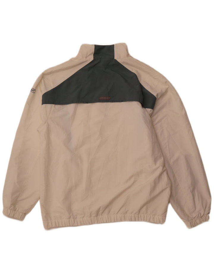 REEBOK Mens Tracksuit Top Jacket Grande Off White Colourblock Poliéster