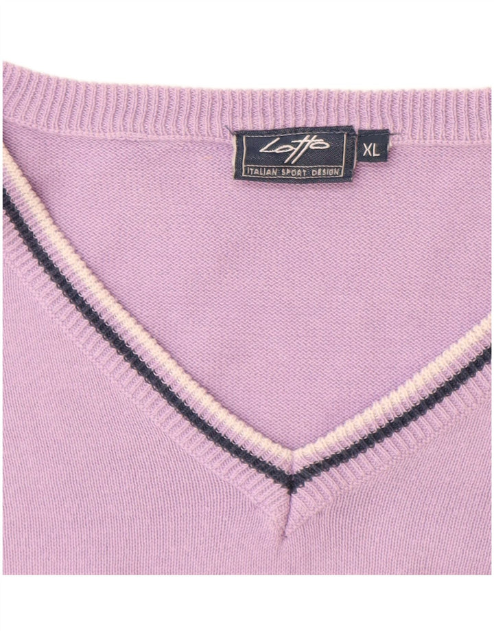 Suéter masculino Lotto com decote em V XL algodão roxo