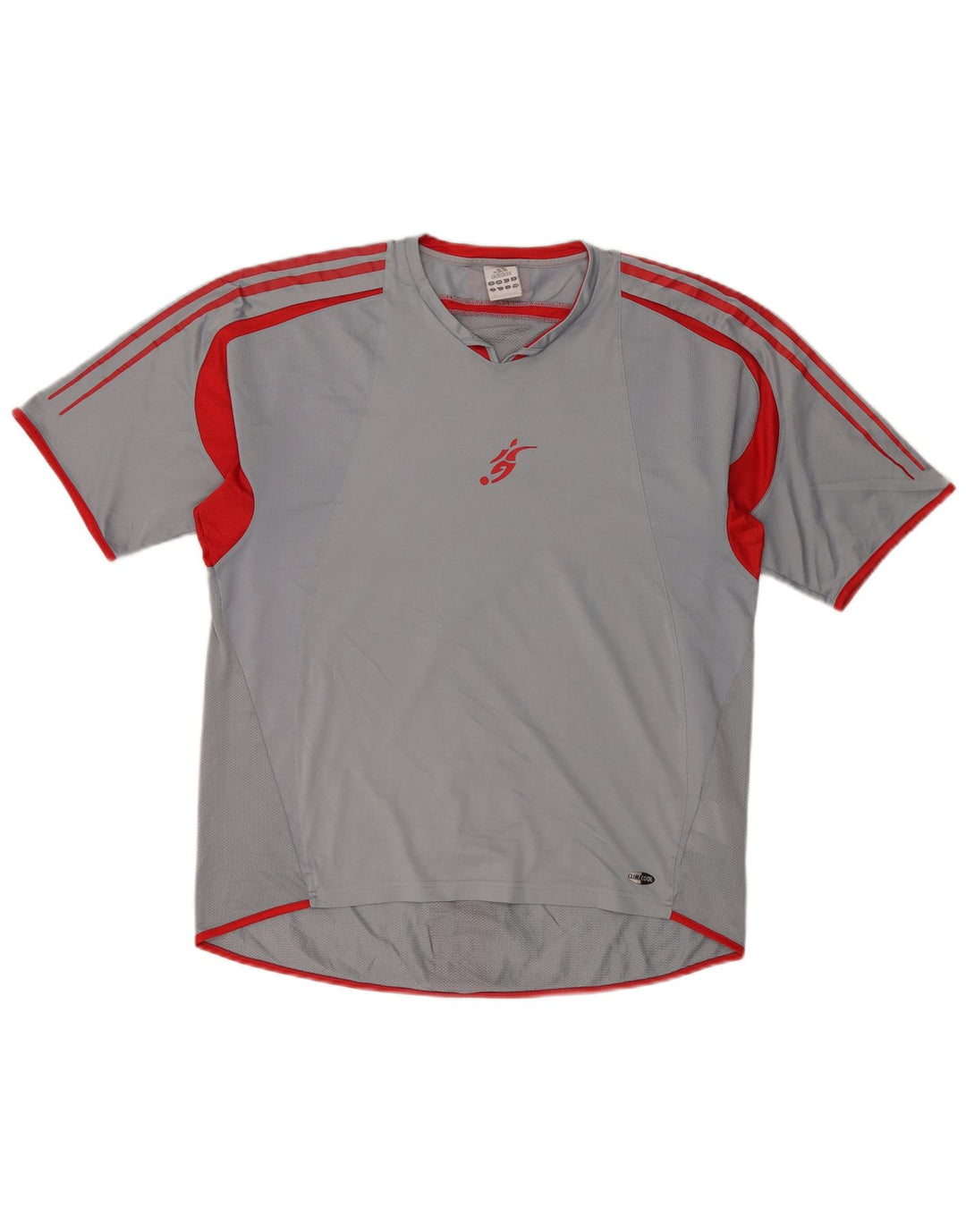 Adidas Mens Climacool Camiseta Top Cinza Médio Colourblock Poliéster