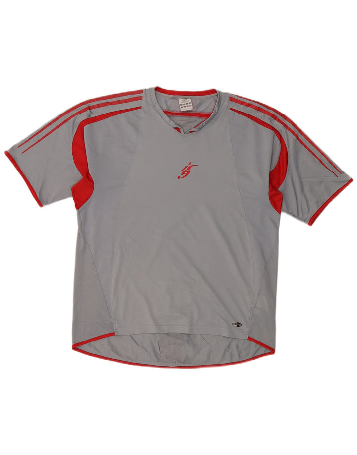 Adidas Mens Climacool Camiseta Top Cinza Médio Colourblock Poliéster