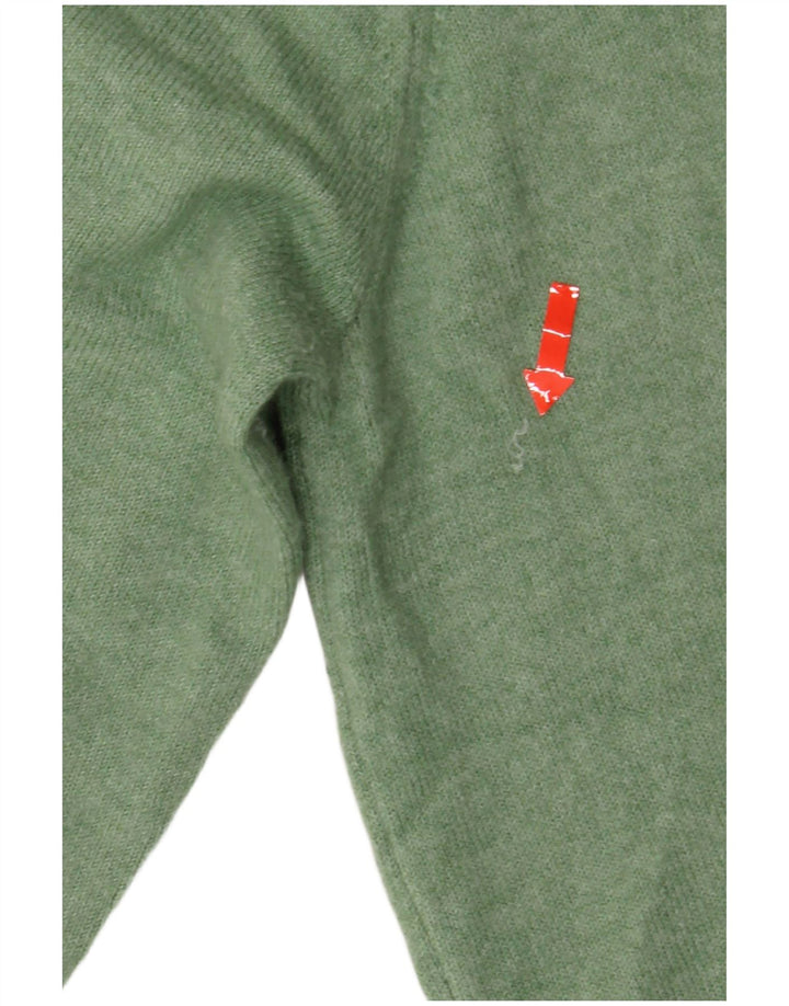 Suéter feminino Marks & Spencer com gola redonda Reino Unido 14 verde médio
