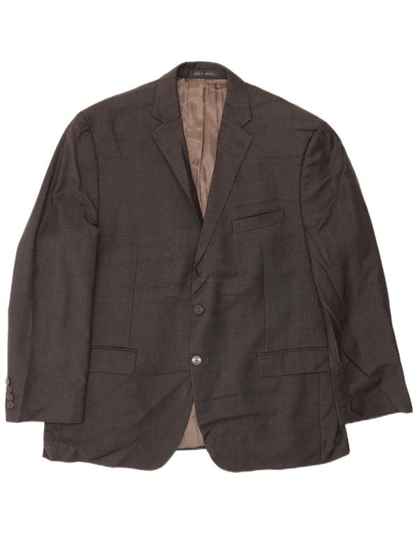 Jaqueta Blazer Masculina Calvin Klein com 2 Botões Reino Unido 44 2XL Marrom Houndstooth Lã
