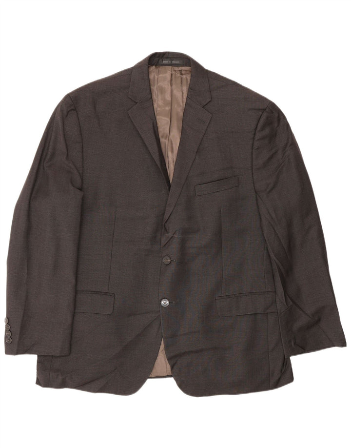 Jaqueta Blazer Masculina Calvin Klein com 2 Botões Reino Unido 44 2XL Marrom Houndstooth Lã