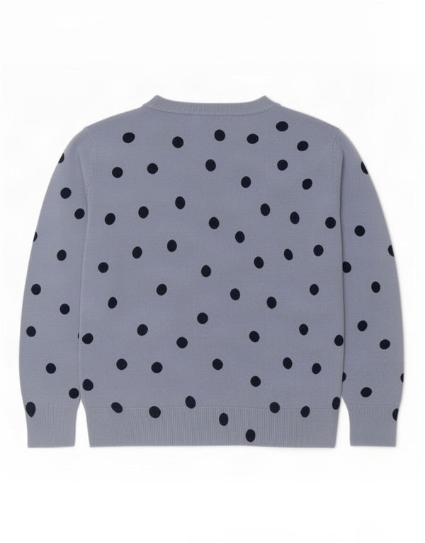 Suéter feminino Marks & Spencer com gola canoa e bolinhas azuis pequenas Reino Unido 10