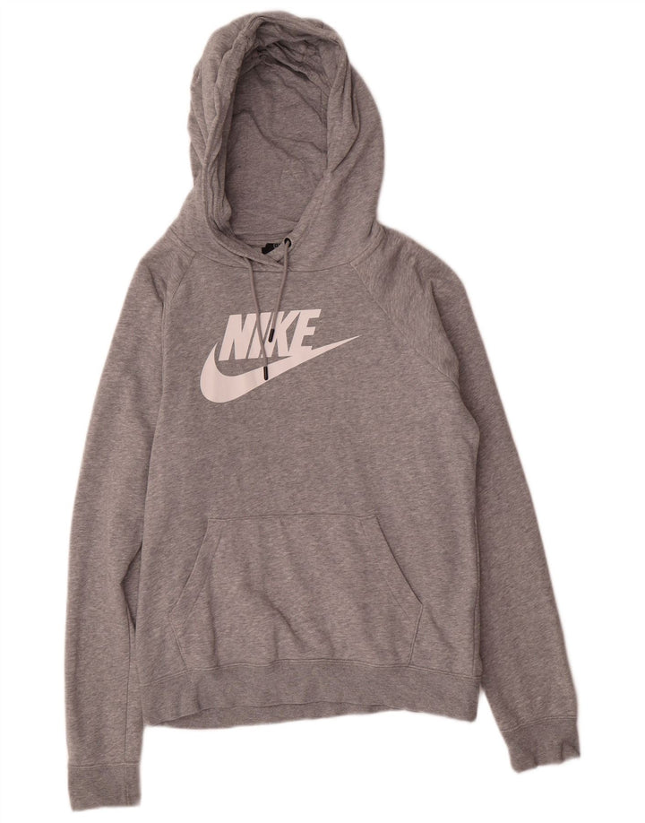 NIKE Mens Graphic Hoodie Jumper pequeno cinza manchado de algodão