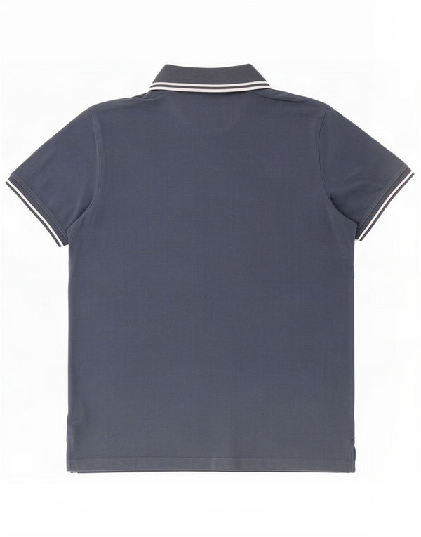 Camisa polo masculina Kappa grande algodão listrado azul