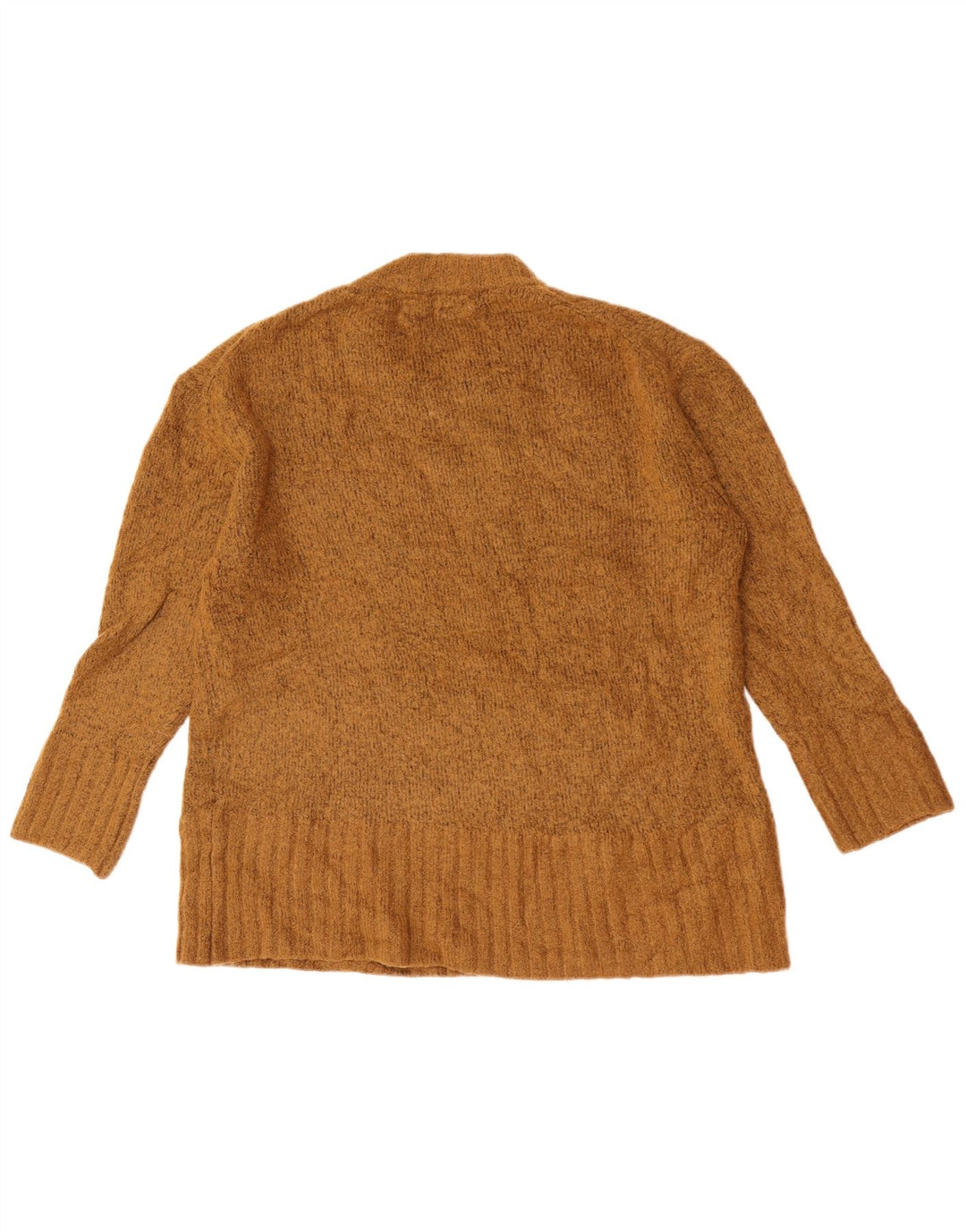 Zara Suéter feminino oversized com gola redonda Reino Unido 10 pequeno cáqui