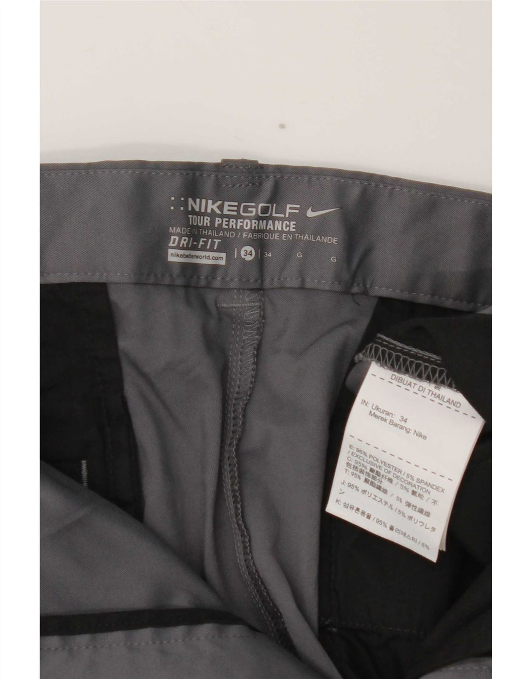 Shorts Nike Masculino Dri Fit Chino W34 Grande Poliéster Cinza