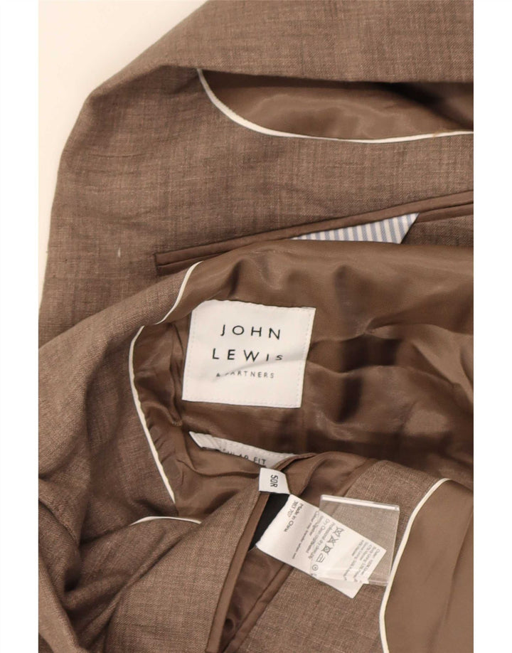 Jaqueta blazer masculina de 2 botões John Lewis IT 50 linho bege grande