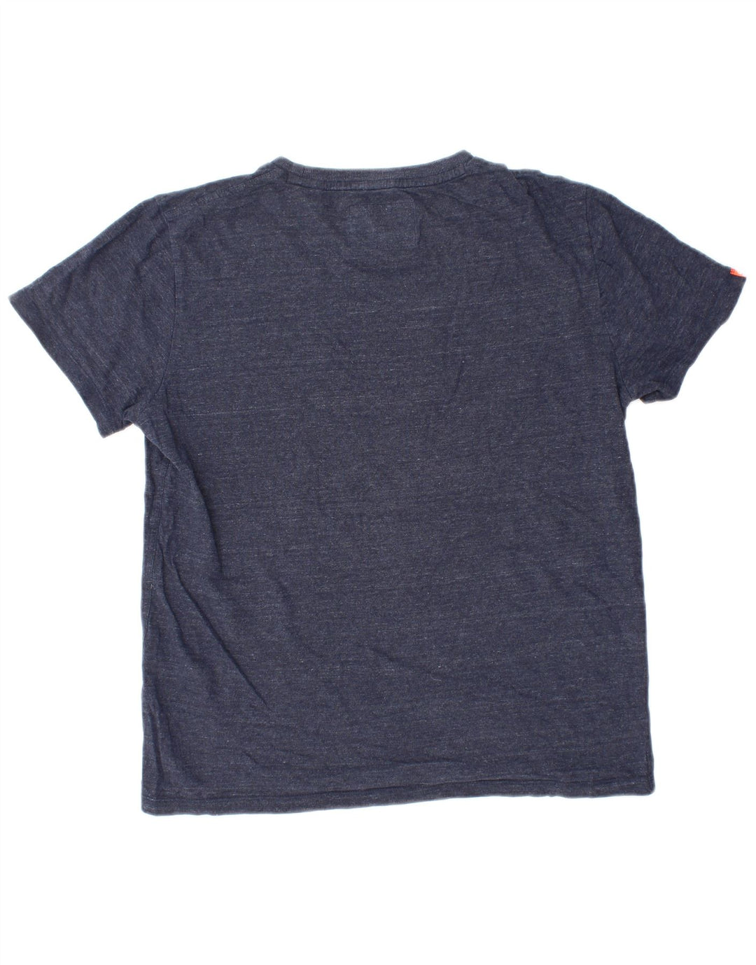 Camiseta feminina Superdry UK 16 grande algodão manchado azul marinho