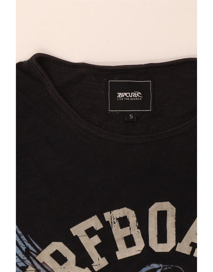 RIP CURL Camiseta masculina gráfica top pequeno preto