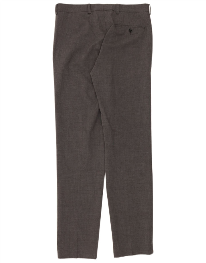 Calça masculina Marks & Spencer sob medida slim fit W32 L33 lã cinza