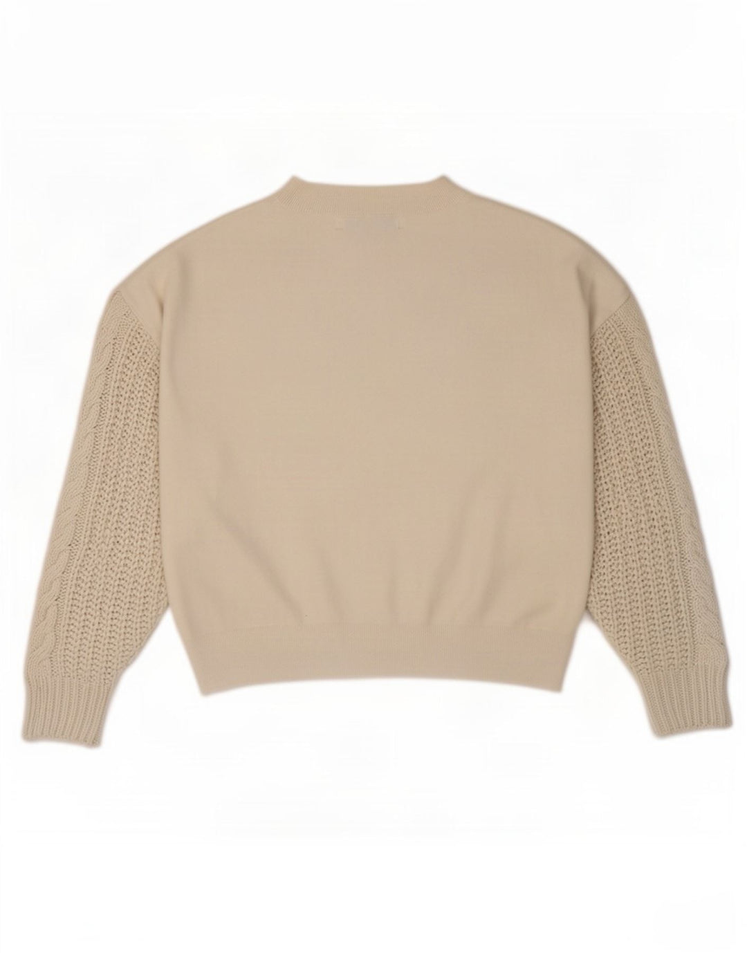 Zara Suéter feminino oversized com gola redonda Reino Unido 10 pequeno branco