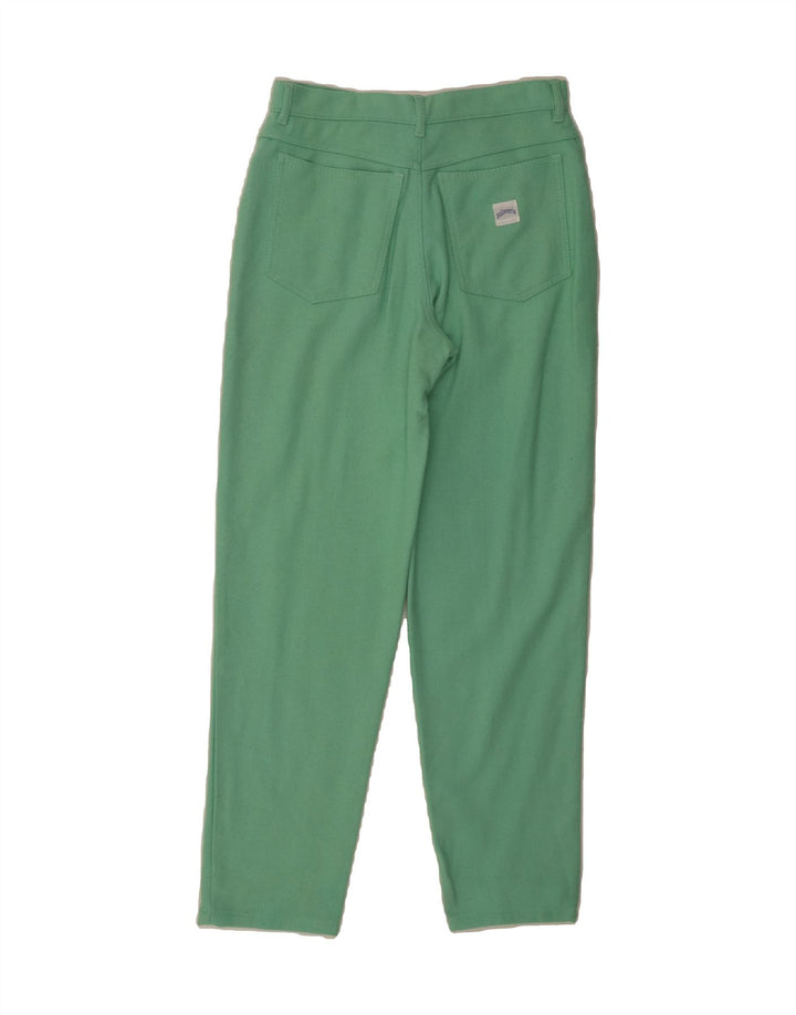 PULLOVERIA Womens Tapered Casual Trousers IT 44 Medium W28 L30 Green Wool Vintage Pulloveria and Second-Hand Pulloveria from Messina Hembry 